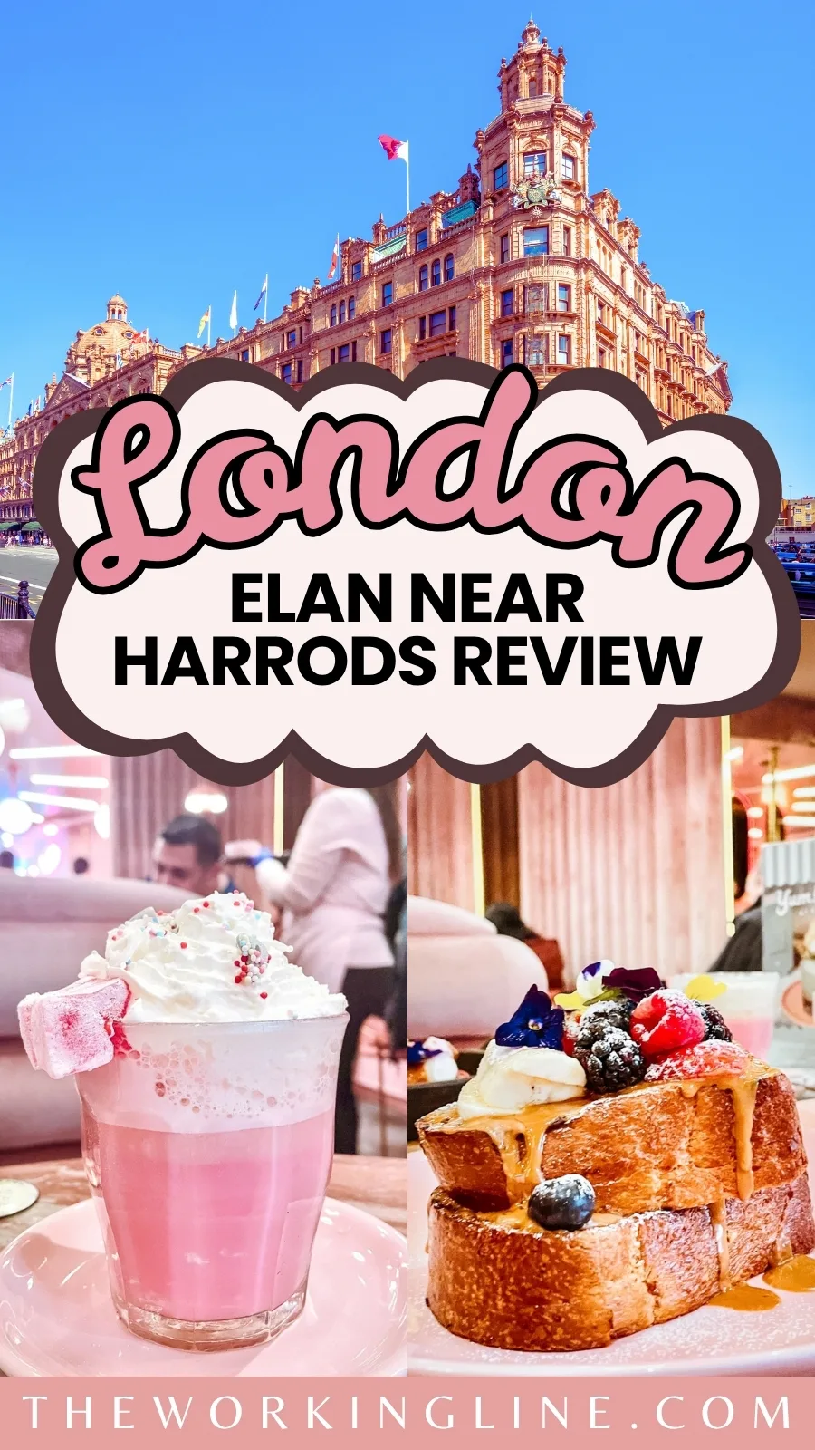 best pink cafes in london - cute pink coffee shops in london - elan cafe hans crescent near harrods review menu photos - must eat places in london knightsbridge 