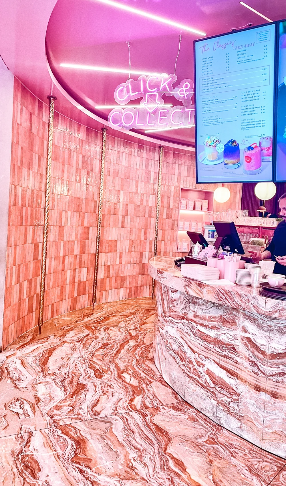 best pink cafes in london - cute pink coffee shops in london - elan cafe hans crescent review - el&n london review - elan cafe knightsbridge review harrods - el&n cafe locations london - hans crescent knightsbridge - most instagrammable cafes in london - elan cafe menu - best french toast in london - best pink latte in london - floral cafes in london - best cafes near harrods - best cafes in knightsbridge west london