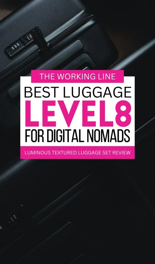 level 8 luminous textured luggage set review - are level 8 suitcases worth it - best suitcases for digital nomads - sturdy suitcases brands - best carry on suitcases - level 8 brand story - level 8 luggage review set - level 8 black suitcases