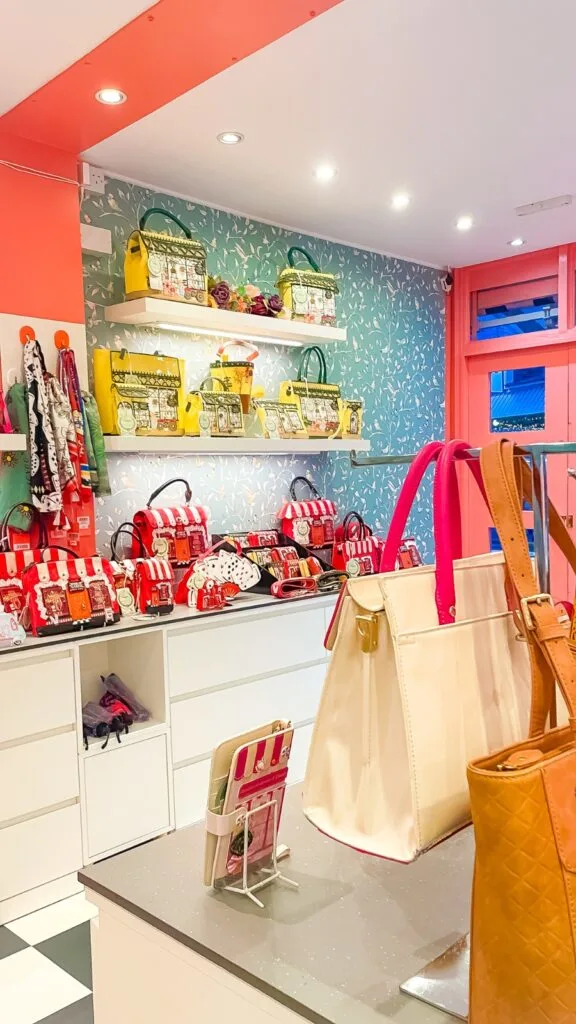 most unique shops in london - best shops in london bridge - most instagrammable shops in london - best shopping spots in london - best london shopping areas - vendula london shop review - best vendula london handbags collections - most colorful places in london - most secret places in london - vendula london gabriel's wharf shop - most unusual stores in london - best british brands in london