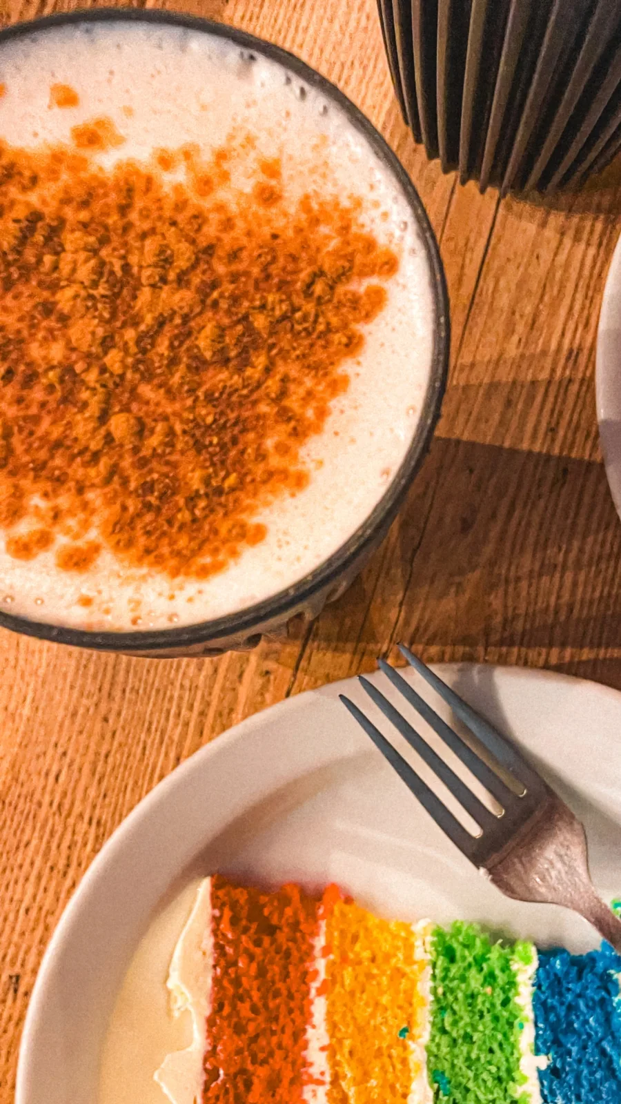 best cafes in london chai latte - best coffee shops in london - best places to have breakfast in london - best latte in london - best colorful latte in london - cute cafes in london - london food guide - london cafes guide - london travel guide - london hidden food gems - london food bucket list