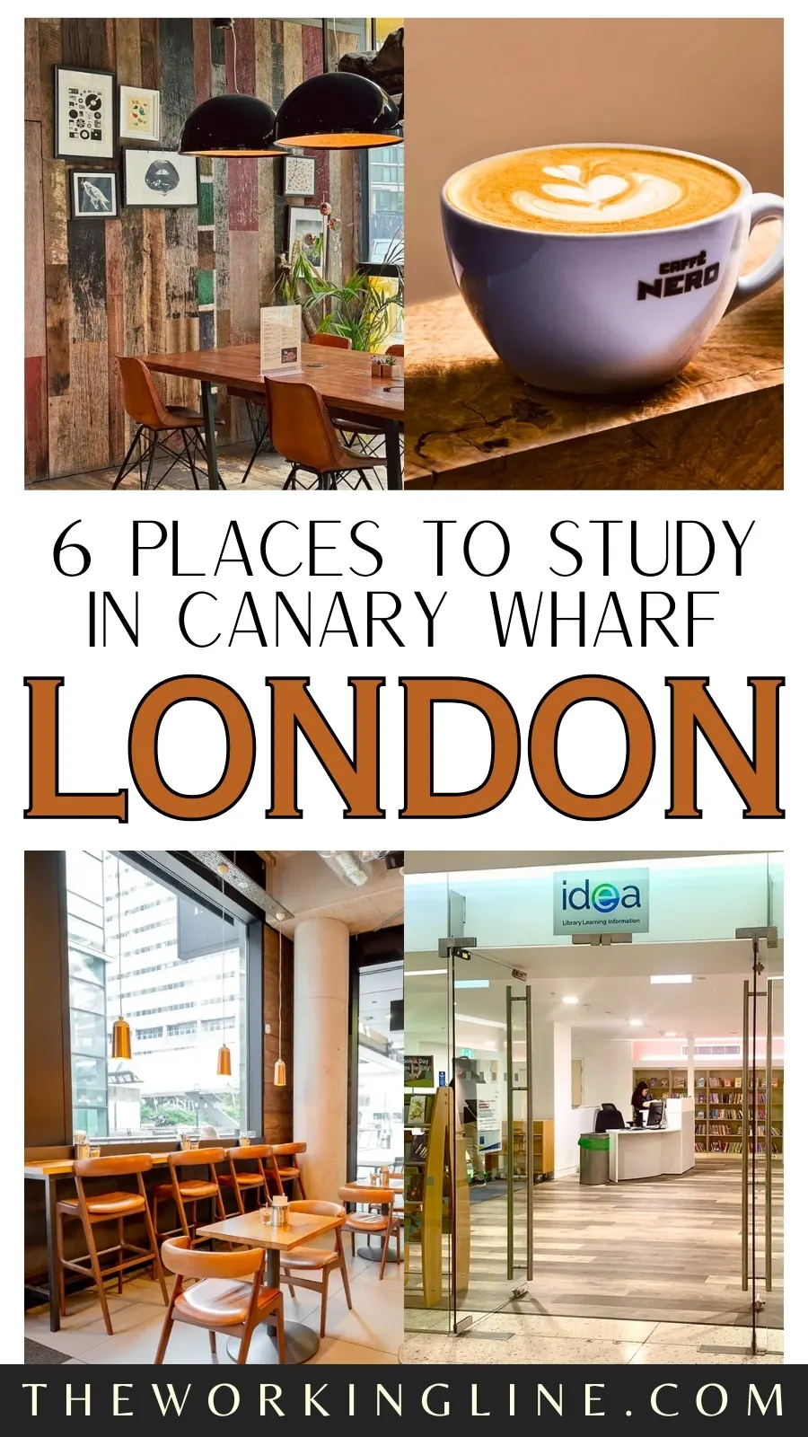 6 Places to Study in Canary Wharf, London and Cafes to Work