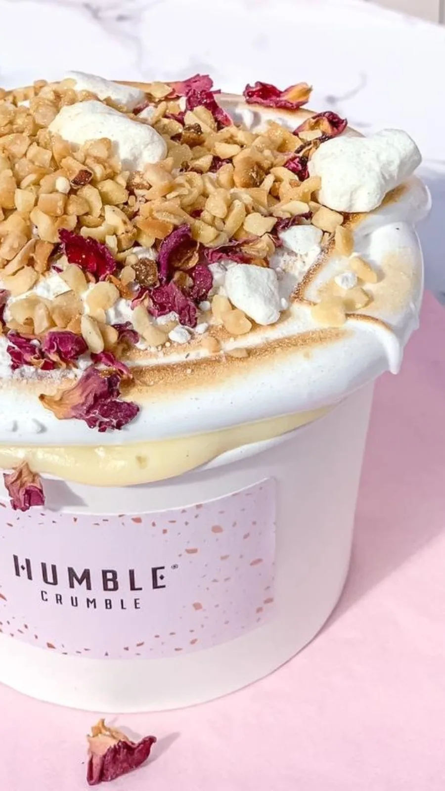 Best British Desserts in London: Rhubarb Crumble - Humble Crumble (Various Locations)