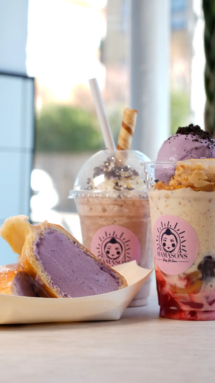 Best Desserts in London: Ube Ice Cream Bun at Mamasons Chinatown