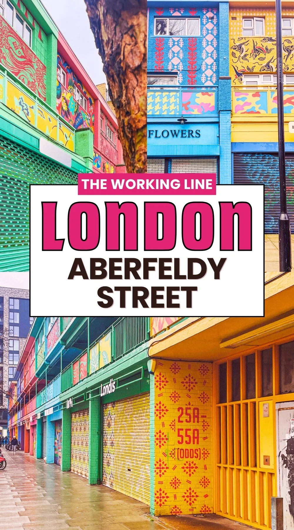 Aberfeldy Street poplar east london hidden gems - most colorful places in london sightseeing - most secret places near canary wharf london travel guide - london colorful streets