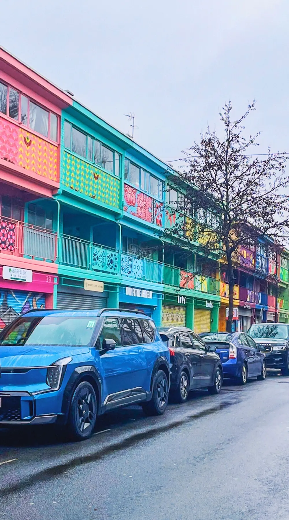 Aberfeldy Street poplar east london hidden gems - most colorful places in london sightseeing - most secret places near canary wharf london travel guide - london colorful streets