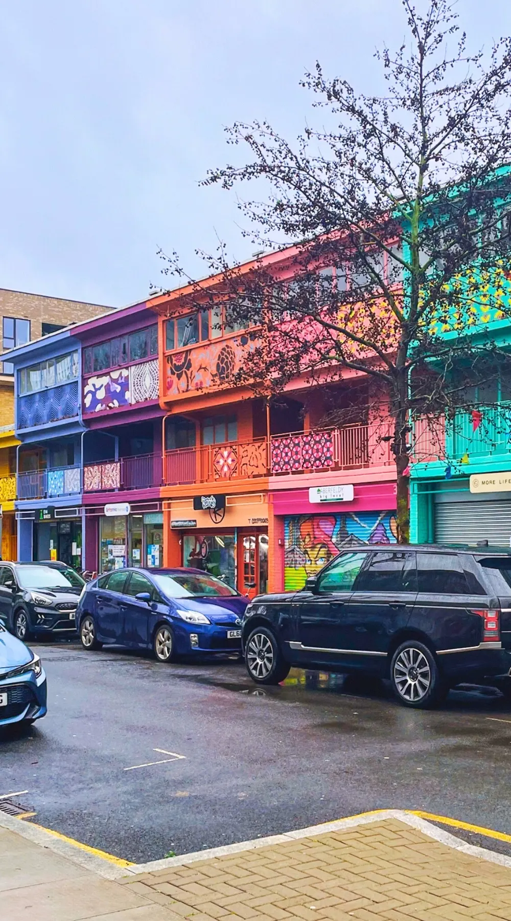 Aberfeldy Street poplar east london hidden gems - most colorful places in london sightseeing - most secret places near canary wharf london travel guide - london colorful streets