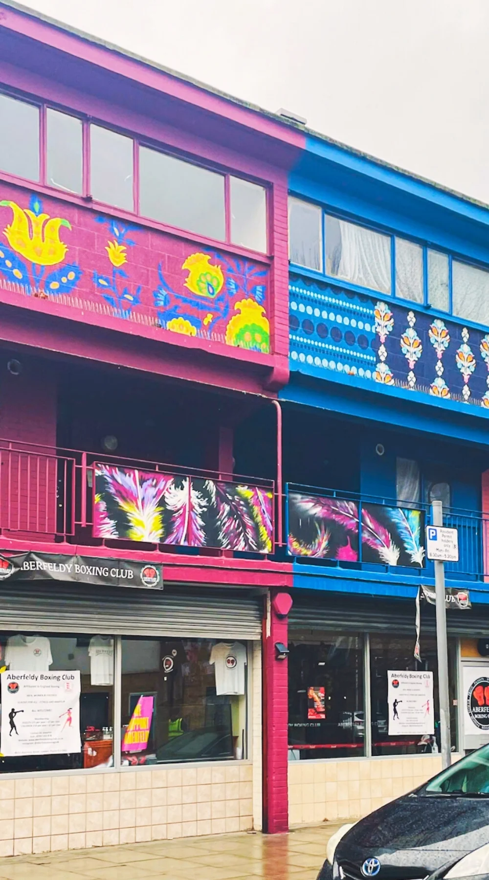 Aberfeldy Street poplar east london hidden gems - most colorful places in london sightseeing - most secret places near canary wharf london travel guide - london colorful streets