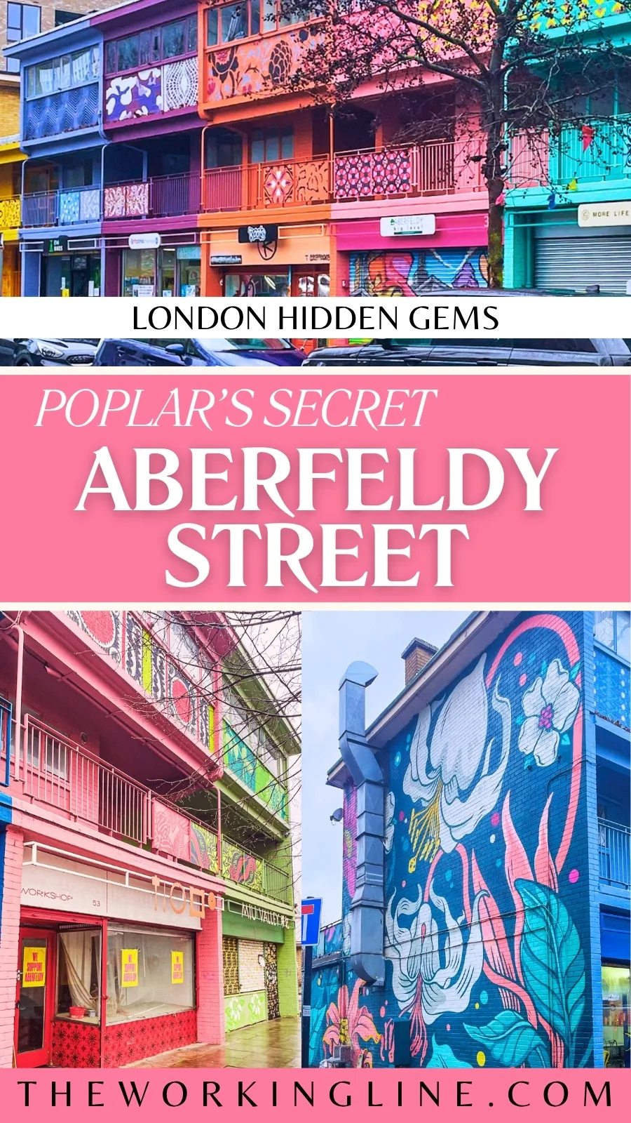 Aberfeldy Street poplar east london hidden gems - most colorful places in london sightseeing - most secret places near canary wharf london travel guide - london colorful streets