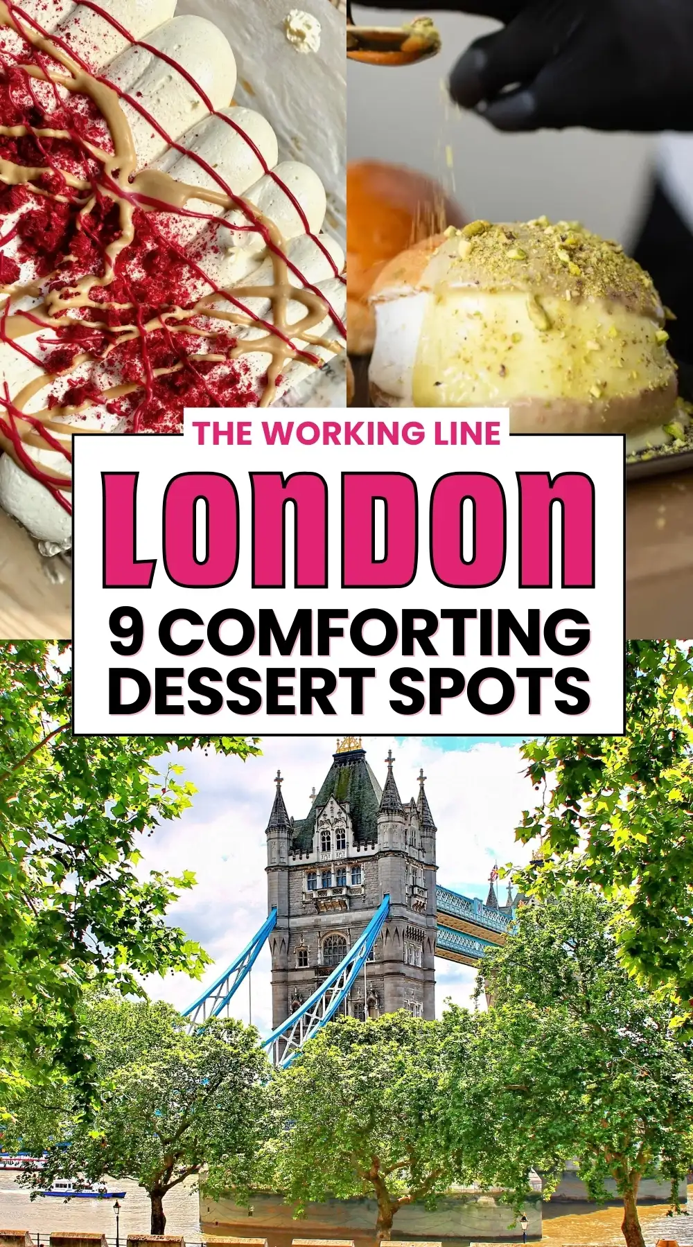 best desserts in london travel guide - best cakes in london - best pastries in london food guide bakeries and cafes - must eat places in london trip planning - unique coffee shops in london