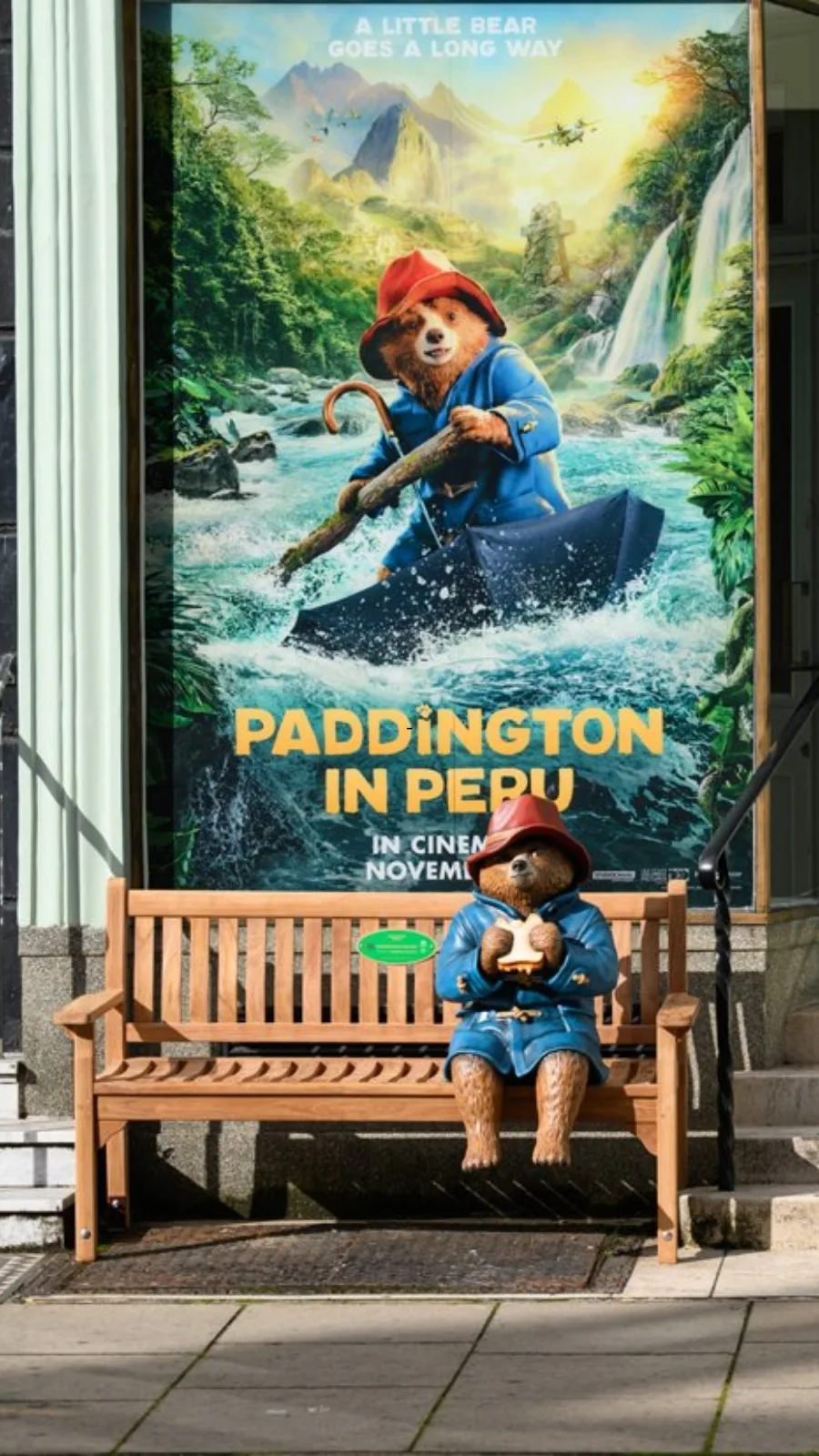 Places to Find Paddington Bear in London: Bench on Connaught St, West London