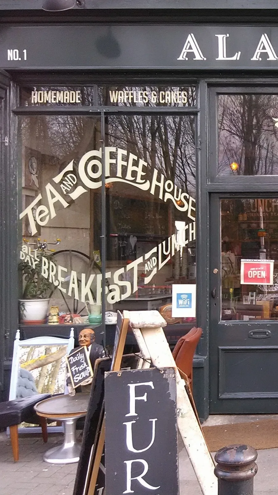Hidden Tea Rooms in London: Aladdin's Vintage Furniture and Cafe, Islington, North London
