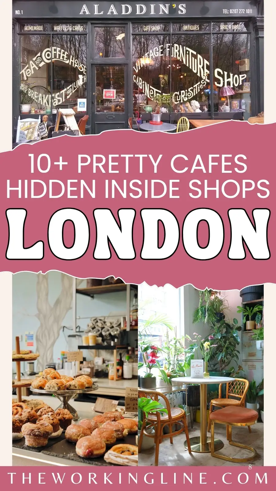 cute tea rooms in london - beautiful cafes hidden in london shops - unique shops in london travel guide - secret coffee shops in london food bucket list - best hidden gems in london - vintage shops in london - pretty flower shops in london - best concept stores in london