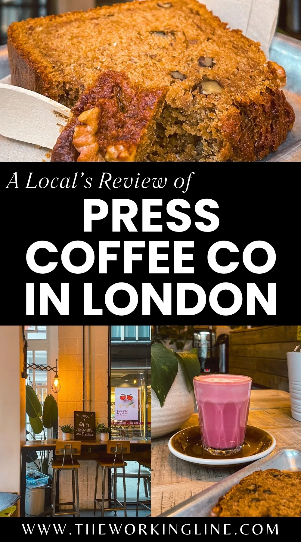Central London's Cute Cafes: Press Coffee Co Review chancery lane - best coffee shops in city of london - rustic cafes in london - colorful lattes in london - best banana bread in london - best brownies in london - fleet street coffee shop