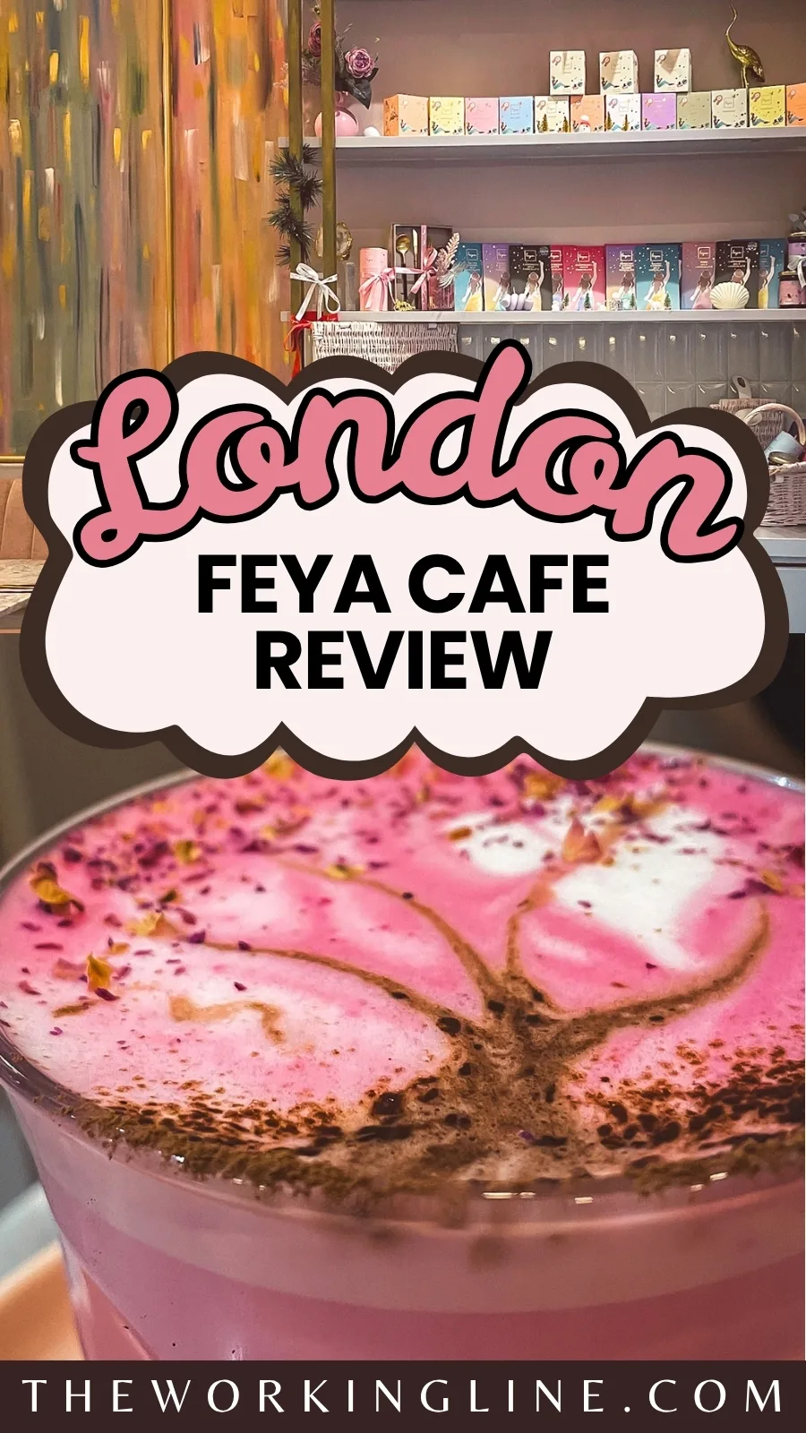 London's Cute Coffee Shops: Feya Cafe, Marylebone Review - floral cafes in london hidden food gems - pink lattes in london - colorful lattes in london - best cakes in london - best doughnuts in london travel guide 