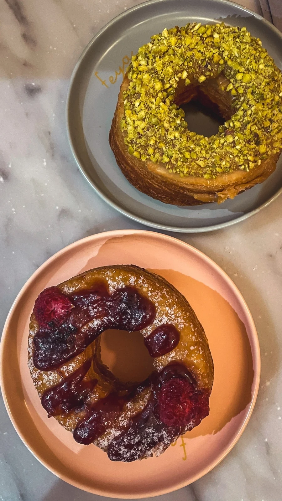 London's Cute Coffee Shops: Feya Cafe, Marylebone Review - floral cafes in london hidden food gems - pink lattes in london - colorful lattes in london - best cakes in london - best doughnuts in london travel guide - london feya cafe james street photos 