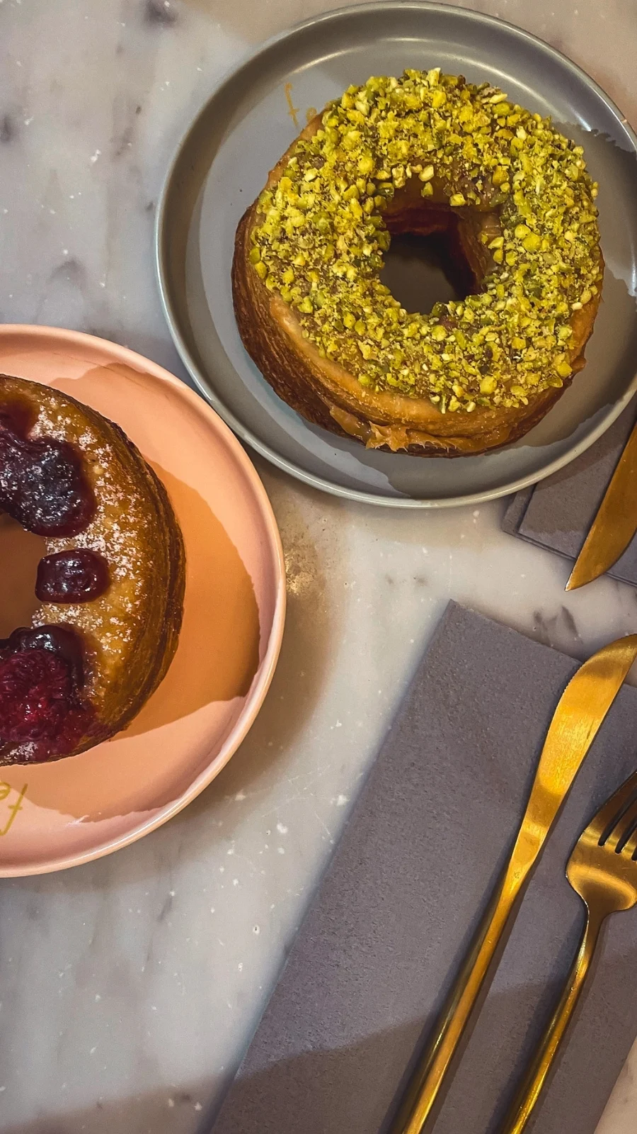 London's Cute Coffee Shops: Feya Cafe, Marylebone Review - floral cafes in london hidden food gems - pink lattes in london - colorful lattes in london - best cakes in london - best doughnuts in london travel guide - london feya cafe james street photos 