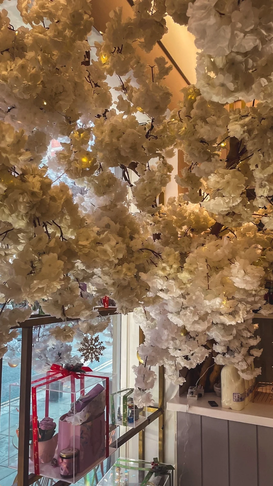 London's Cute Coffee Shops: Feya Cafe, Marylebone Review - floral cafes in london hidden food gems - pink lattes in london - colorful lattes in london - best cakes in london - best doughnuts in london travel guide - london feya cafe james street photos 