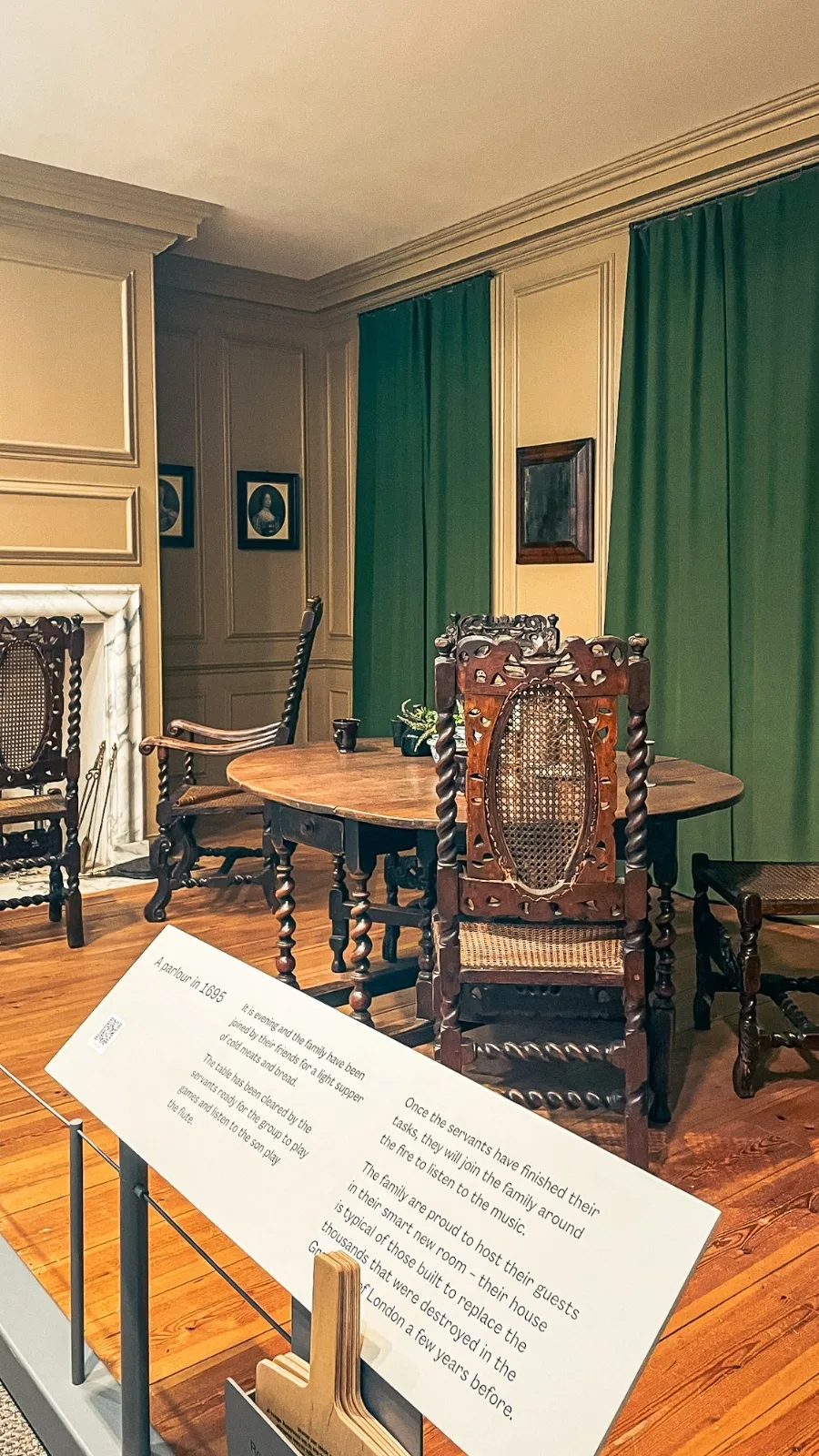 A parlour in 1695, Museum of the Home, Hoxton