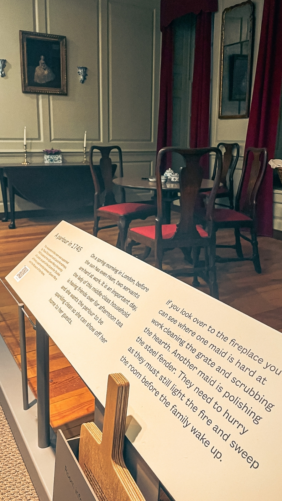 A parlour in 1745, Museum of the Home, Hoxton