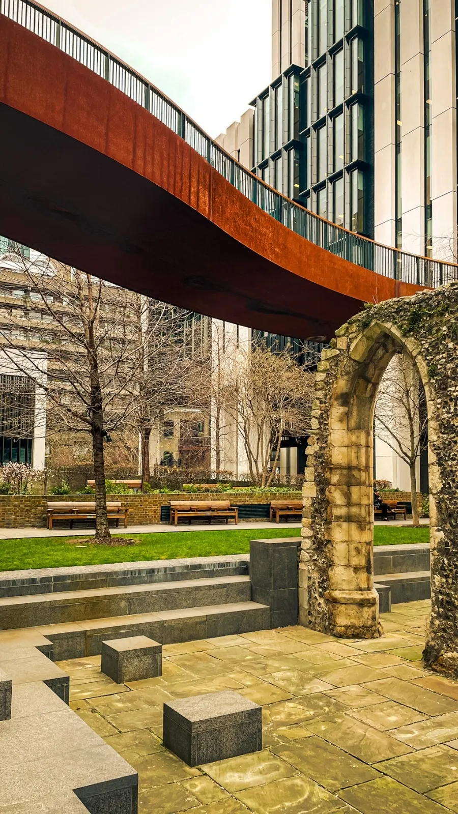 London's Hidden St Alphage Garden: Church Ruins in the City of london travel guide - most secret places in london off the beaten path bucket list - historical sites in london