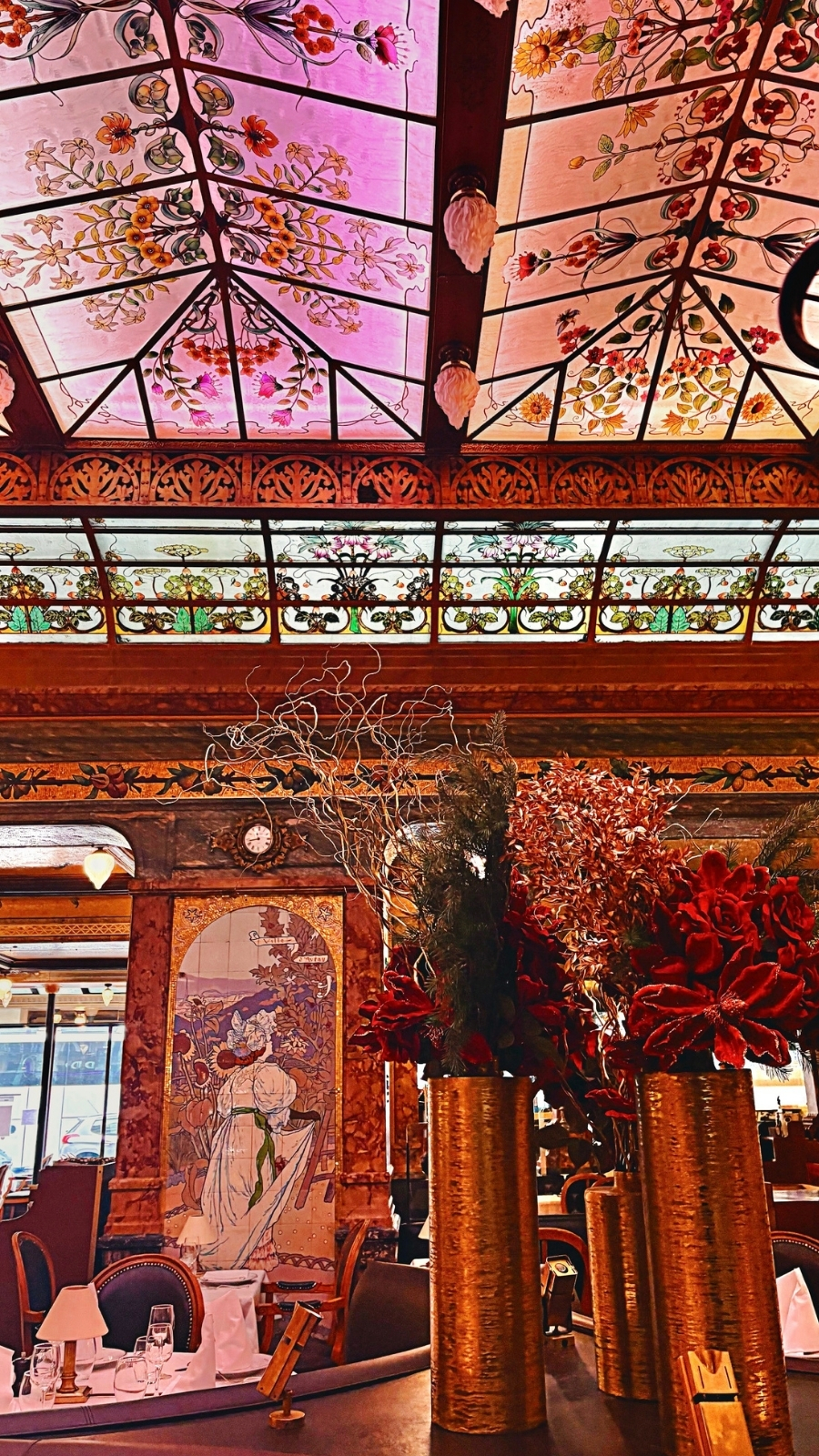 Glass Ceiling and Mosaic Ceiling at Brasserie Mollard Paris