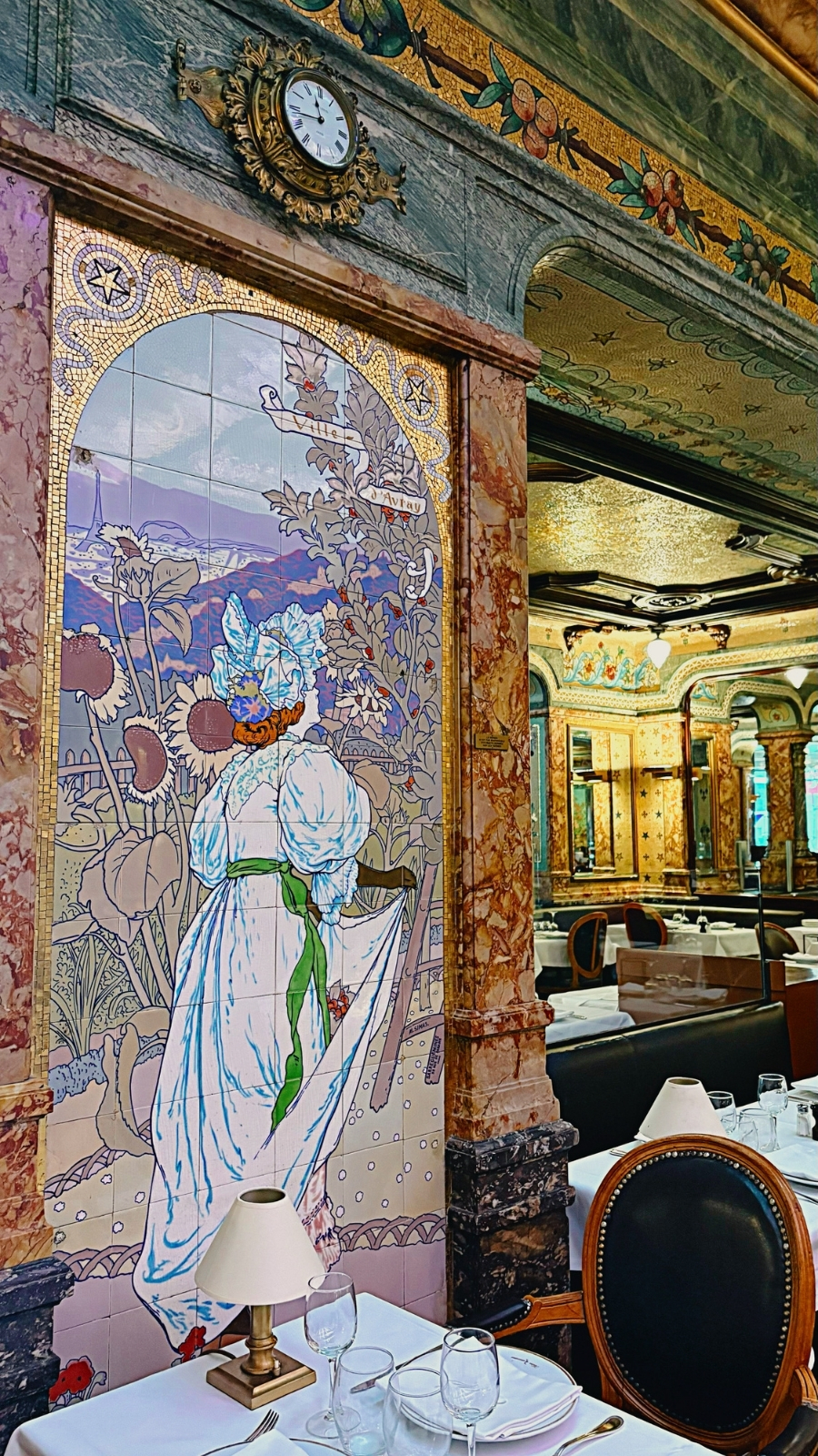 Brasserie Mollard, Paris: Luxurious Belle Epoque Restaurant photos review - most beautiful restaurants in paris art nouveau places mosaics