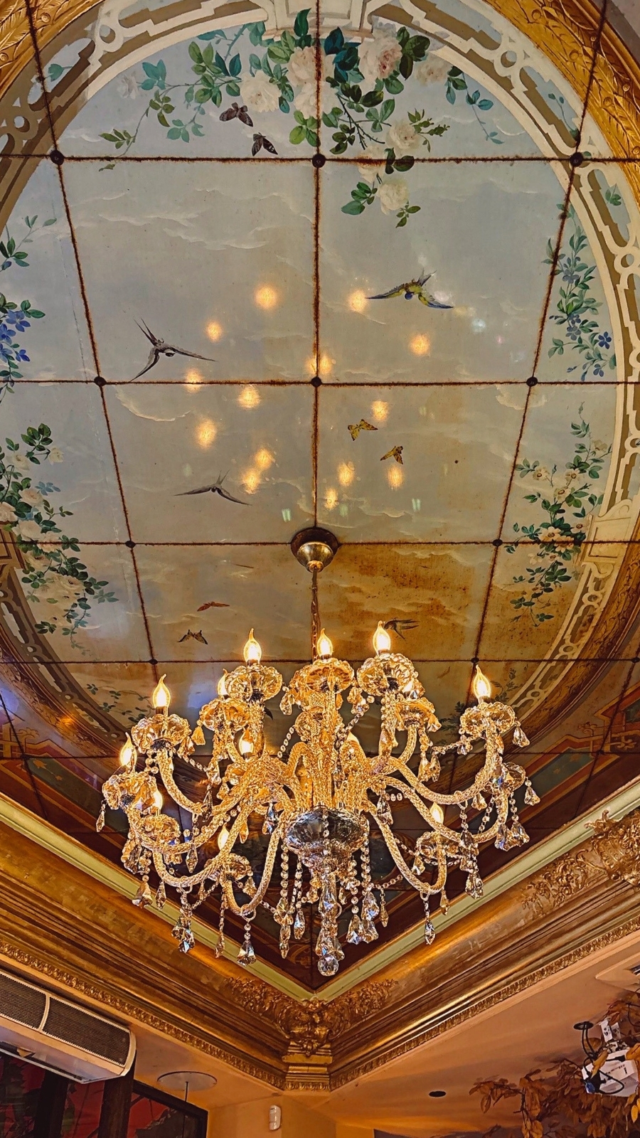 Historic Mosaic on the Ceiling at Cafe Quai 33, Paris
